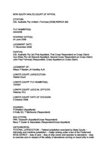 AUS_CASE_CSL-AUSTRALIA-V-FORMOSA_2009_ENG AUS_CASE_CSL-AUSTRALIA-V-FORMOSA_2009_ENG