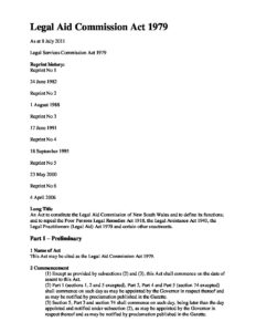 AUS_LEGISLATION_LEGAL-AID-COMMISSION-ACT-1979-NSW_ENG AUS_LEGISLATION_LEGAL-AID-COMMISSION-ACT-1979-NSW_ENG