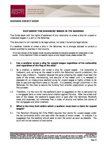 BAHAMAS.SUBJECTGUIDE.ARRESTFORSEAFARERSWAGES_2013_ENG BAHAMAS.SUBJECTGUIDE.ARRESTFORSEAFARERSWAGES_2013_ENG