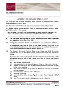 EGYPT.SUBJECTGUIDE.ARRESTFORSEAFARERSWAGES_2013_ENG EGYPT.SUBJECTGUIDE.ARRESTFORSEAFARERSWAGES_2013_ENG