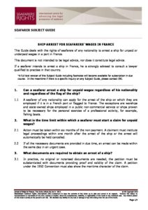 FRANCE.SUBJECTGUIDE.ARRESTFORSEAFARERSWAGES_2013_ENG1 FRANCE.SUBJECTGUIDE.ARRESTFORSEAFARERSWAGES_2013_ENG1