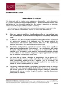 GERMANY.SUBJECTGUIDE.ABANDONMENTOFSEAFARERS_2013_ENG GERMANY.SUBJECTGUIDE.ABANDONMENTOFSEAFARERS_2013_ENG
