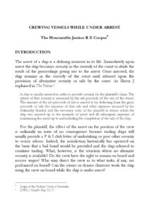 INTERNATIONAL_ARTICLE_CREWING-VESSELS-WHILE-UNDER-ARREST_1999_ENG