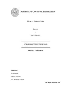 INTERNATIONAL_CASE-LAW_MUSCAT-DHOWS_1905_ENG INTERNATIONAL_CASE-LAW_MUSCAT-DHOWS_1905_ENG