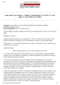 INTERNATIONAL_CASE-LAW_SERGIO-EUBEN-LOPEZ-BURGOS-V-URUGUAY_1979_ENG INTERNATIONAL_CASE-LAW_SERGIO-EUBEN-LOPEZ-BURGOS-V-URUGUAY_1979_ENG