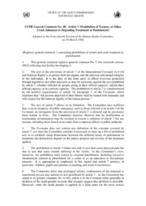 INTERNATIONAL_TREATY_HRC-GENERAL-COMMENT-NO-20-ARTICLE-7-CCPR_1992_ENG INTERNATIONAL_TREATY_HRC-GENERAL-COMMENT-NO-20-ARTICLE-7-CCPR_1992_ENG