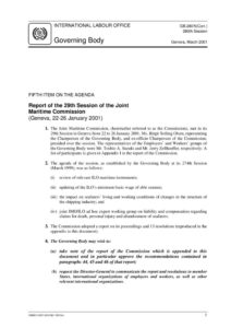 INTERNATIONAL_TREATY_ILO-29TH-SESSION-OF-THE-JOINT-MARITIME-COMMISSION_2001_ENG