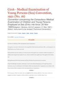 INTERNATIONAL_TREATY_ILO-CONVENTION-C016_1921_ENG INTERNATIONAL_TREATY_ILO-CONVENTION-C016_1921_ENG