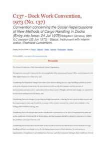 INTERNATIONAL_TREATY_ILO-CONVENTION-C137_1973_ENG