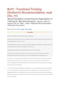 INTERNATIONAL_TREATY_ILO-RECOMMENDATION-R077_1946_ENG INTERNATIONAL_TREATY_ILO-RECOMMENDATION-R077_1946_ENG