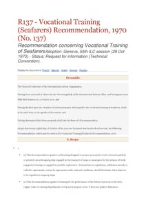 INTERNATIONAL_TREATY_ILO-RECOMMENDATION-R137_1970_ENG