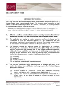 KENYA.SUBJECTGUIDE.ABANDONMENTOFSEAFARERS_2013_ENG