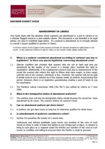 LIBERIA.SUBJECTGUIDE.ABANDONMENTOFSEAFARERS_2013_ENG