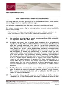 LIBERIA.SUBJECTGUIDE.ARRESTFORSEAFARERSWAGES_2013_ENG LIBERIA.SUBJECTGUIDE.ARRESTFORSEAFARERSWAGES_2013_ENG