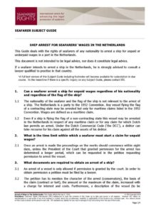 NETHERLANDS.SUBJECTGUIDE.ARRESTFORSEAFARERSWAGES_2013_ENG1 NETHERLANDS.SUBJECTGUIDE.ARRESTFORSEAFARERSWAGES_2013_ENG1