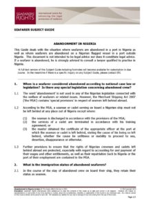 NIGERIA.SUBJECTGUIDE.ABANDONMENTOFSEAFARERS_2013_ENG