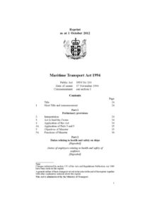 NZL_LEGISLATION_MARITIME-TRANSPORT-ACT_1994_ENG NZL_LEGISLATION_MARITIME-TRANSPORT-ACT_1994_ENG