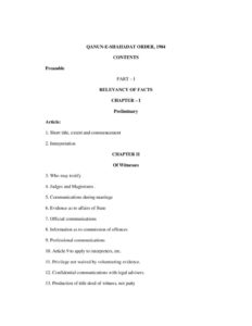 PAK_LEGISLATION_QANUN-E-SHAHADAT-ORDER-1984_1984_ENG PAK_LEGISLATION_QANUN-E-SHAHADAT-ORDER-1984_1984_ENG