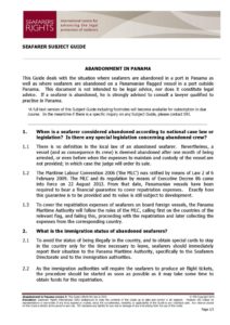 PANAMA.SUBJECTGUIDE.ABANDONMENTOFSEAFARERS_2013_ENG