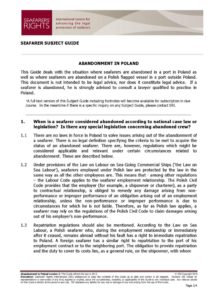 POLAND.SUBJECTGUIDE.ABANDONMENTOFSEAFARERS_2013_ENG