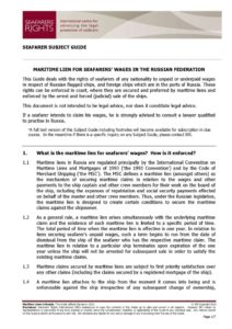 RUSSIA.SUBJECTGUIDE.MARITIMELIENSFORSEAFARERSWAGES_2013_ENG