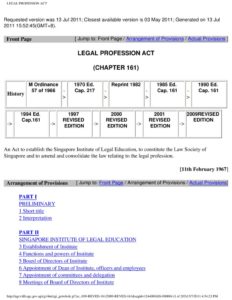 SGP_LEGISLATION_LEGAL-PROFESSION-ACT_2011_ENG SGP_LEGISLATION_LEGAL-PROFESSION-ACT_2011_ENG