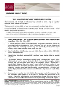 SOUTH-AFRICA-SUBJECTGUIDE-ARREST-FORSEAFARERSWAGES_2013_ENG1 SOUTH-AFRICA-SUBJECTGUIDE-ARREST-FORSEAFARERSWAGES_2013_ENG1