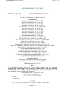 ZAF_LEGISLATION_ATTORNEYS-ACT_1979_ENG ZAF_LEGISLATION_ATTORNEYS-ACT_1979_ENG
